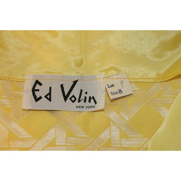 Vintage 1960s Ed Volin New York Maternity Yellow Dress Rhinestone Buttons Size 8 - Picture 4 of 5